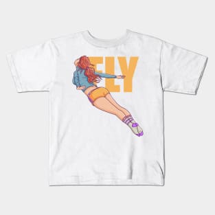 Flying Girl Kids T-Shirt